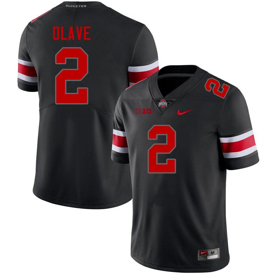 #2 Chris Olave Ohio State Buckeyes Jerseys Football Stitched-Blackout